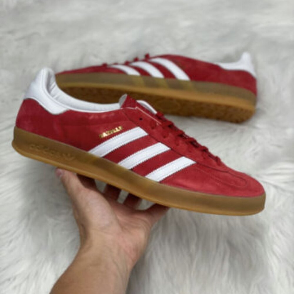Adidas Gazelle Indoor Low Mens Sportswear Shoes Red H06261 NEW Multi Sz